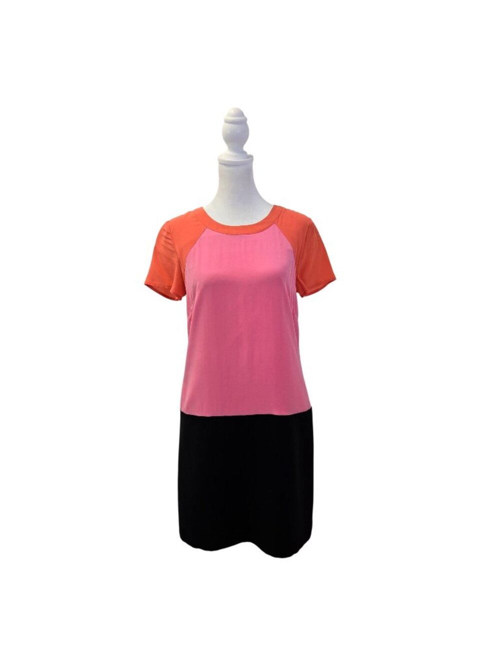 Banana Republic Silk Mixed Media Color Block Short Sleeve Dress Size 2